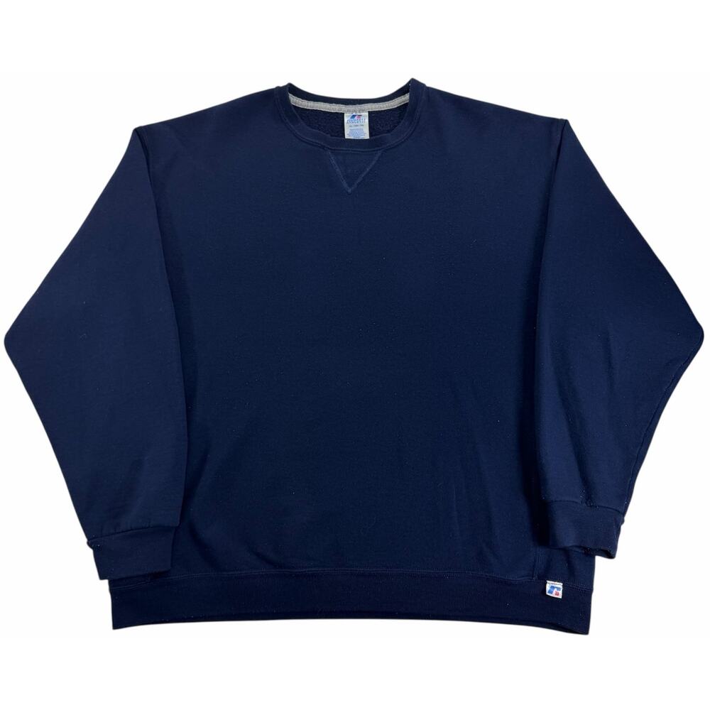Vintage 90s y2k Russell Athletic Navy Blue Pullover Crewneck Men's XL Sweatshirt